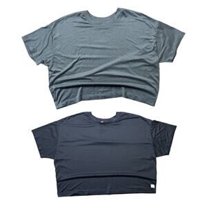 VUORI VW1011 Energy Short Sleeve Tee Women's Size Large Black /Smoke Blue Bundle